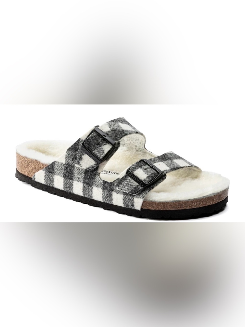 Birkenstock Buffalo plaid wool sherling Arizona